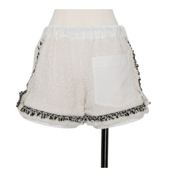 Sacai Women's High Waisted Tweed Shorts size L/10 - Off White Made in Japan NWT - Picture 2 of 10